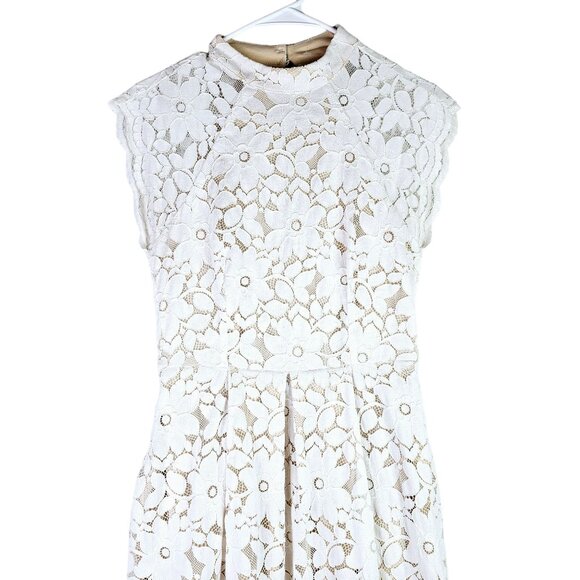 Lulu's Sweetest Love Story Full Lace Overlay Bodice, High Neckline w/ Cap Sleeve - Picture 3 of 12